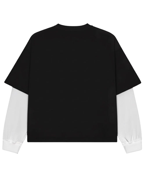 Black With White Sleeve Oversized Tee Back Design