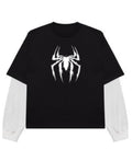 Black With White Sleeve Oversized Tee Front Design